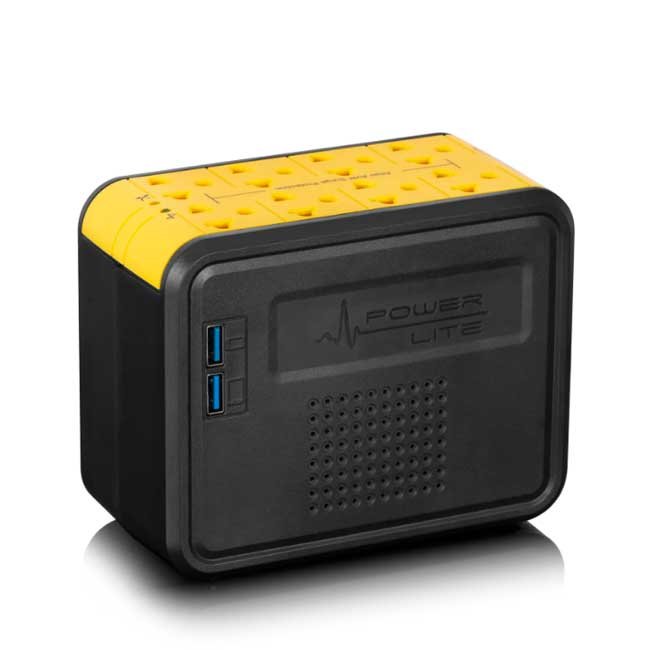 Estabilizador POWER LITE ALTAIR AVR PLI1100 1100VA/550W 8 Salidas + 2 USB Protección RJ Teléfono Fax