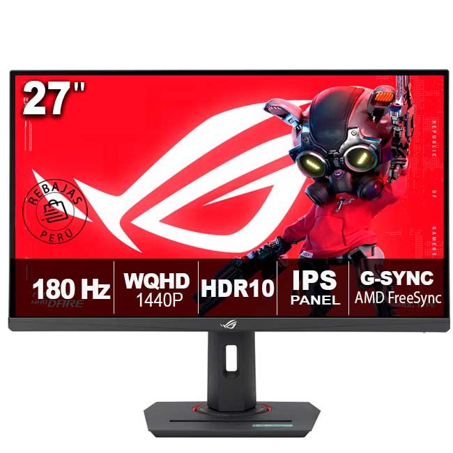 ROG Strix XG27ACS Monitor Gaming 27" WQHD 180Hz, 1ms, Fast IPS, HDR10, USB-C y G-SYNC Compatible