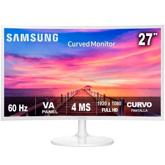 Monitor Curvo Samsung LC27F391FHNXZA 27" FHD 1080p VA 1800R, 60Hz, 4ms, HDMI y VGA