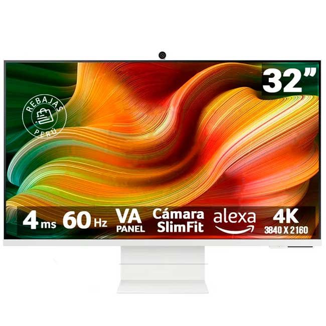 Samsung Smart Monitor M8 LS32DM801ULXPE 32” 4K UHD IPS – Apps Smart TV, Bixby, AirPlay 2 y Bluetooth Integrado