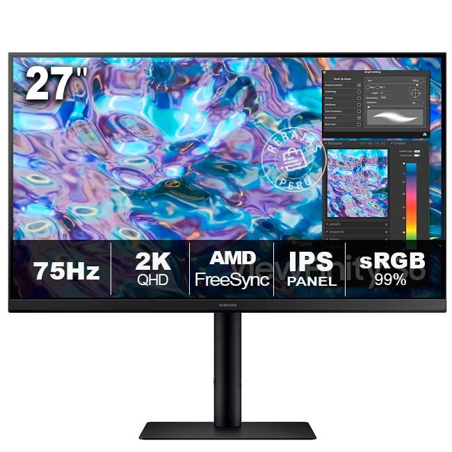 Monitor Samsung ViewFinity LS27B610EQNXZA 27” QHD IPS 75Hz FreeSync HDMI DisplayPort