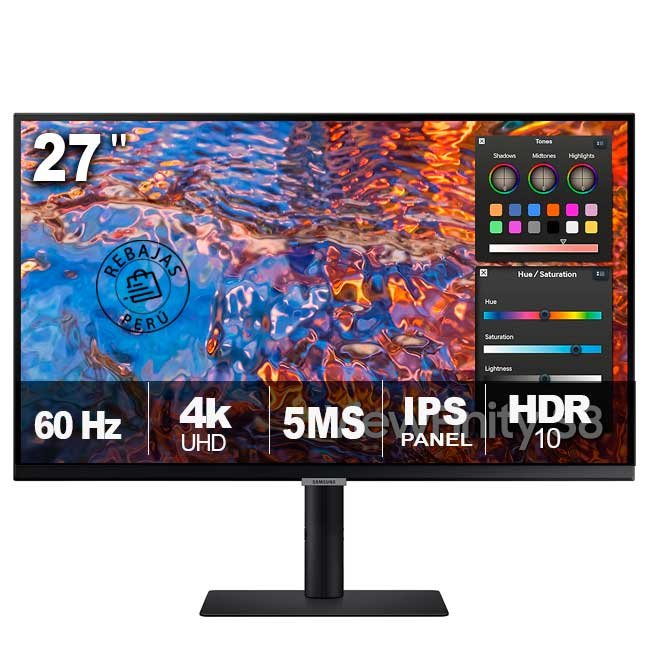 Monitor Samsung ViewFinity S8 LS27B804PXNXGO de 27" UHD 4K IPS, 60Hz, 5ms, HDMI, DisplayPort, USB-C