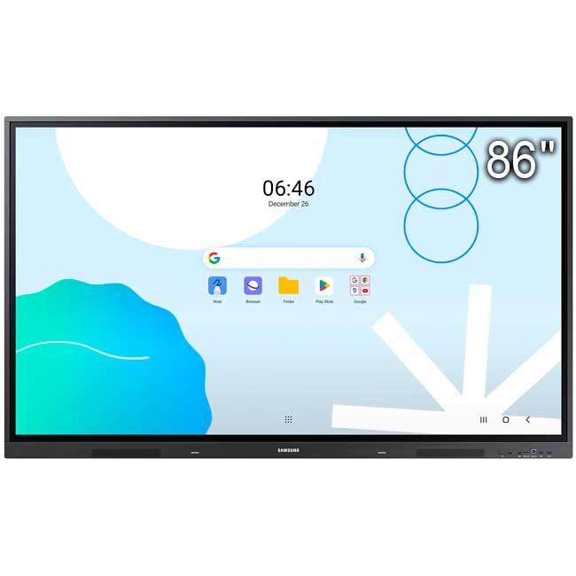 Samsung WAD Series 86” 4K UHD – Pantalla Interactiva IR con 40 Puntos Táctiles, Android 13, USB-C 65W y Wi-Fi