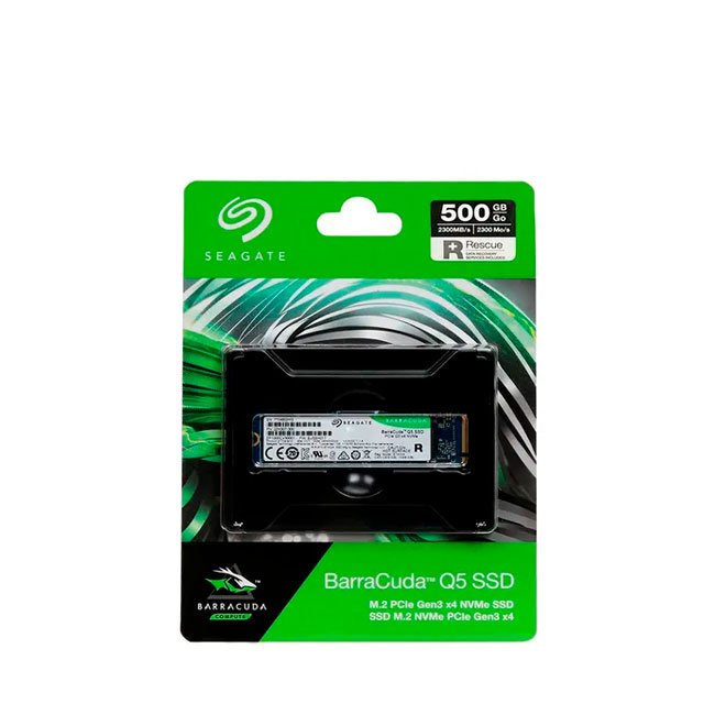 Disco SSD Seagate Barracuda Q5 500GB M.2 2280 PCIe 3.0 NVMe - Alta Velocidad