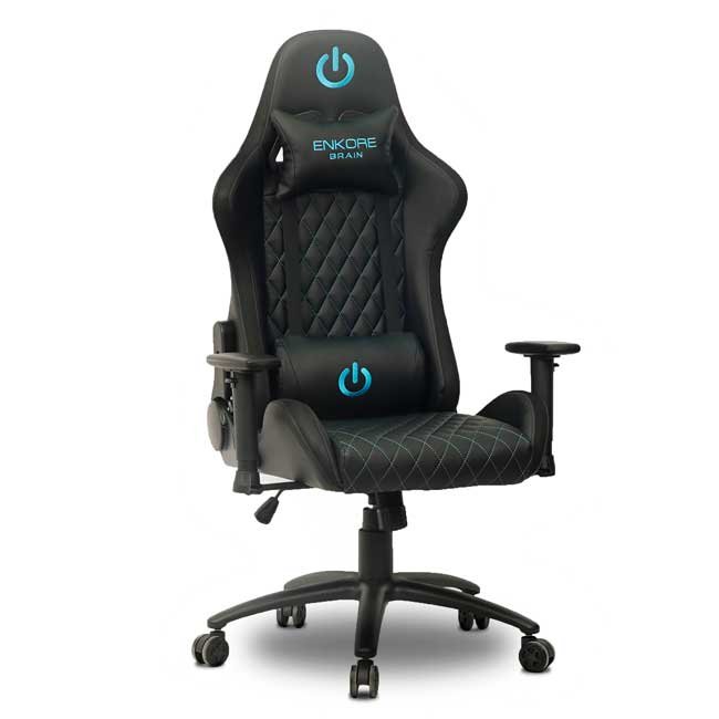 Silla Gamer Enkore Brain ENC GC1003 2D Reclinable Ergonómica 150Kg Cyan