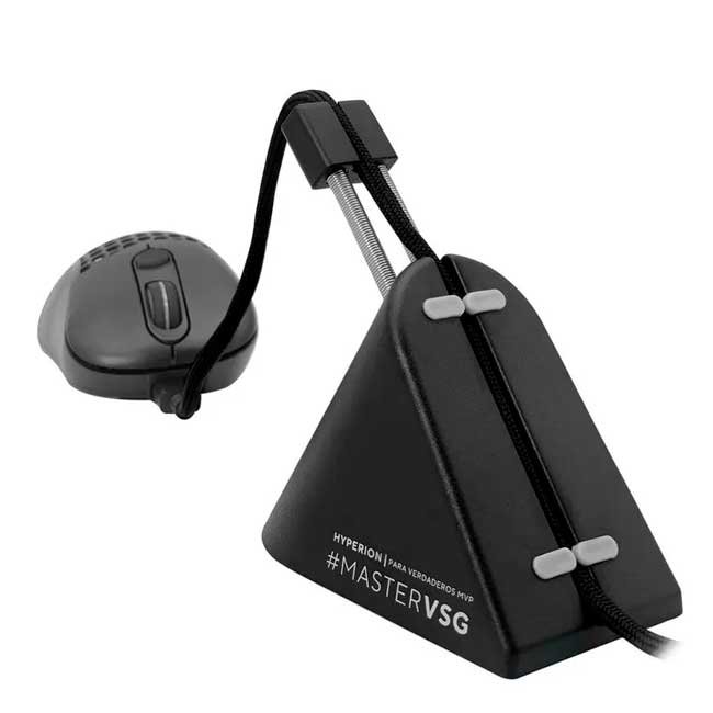 Soporte para Cable de Mouse VSG Hyperion Black con Base Antideslizante y Resorte Flexible
