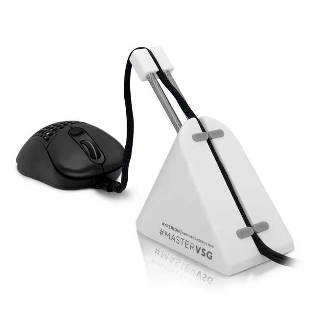 Soporte para Cable de Mouse VSG Hyperion White con Base Antideslizante y Resorte Flexible