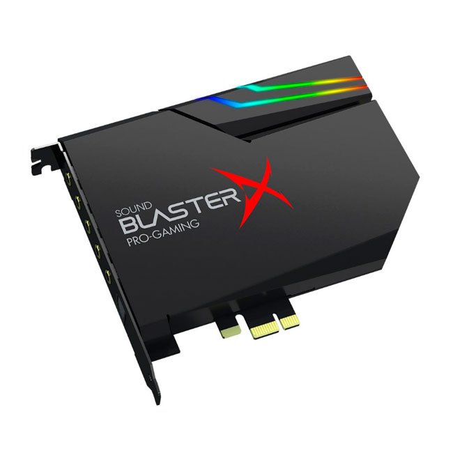 Sound BlasterX AE-5 Plus | Tarjeta de Sonido PCIe 32-bit/384kHz, DAC Sabre 122 dB, RGB