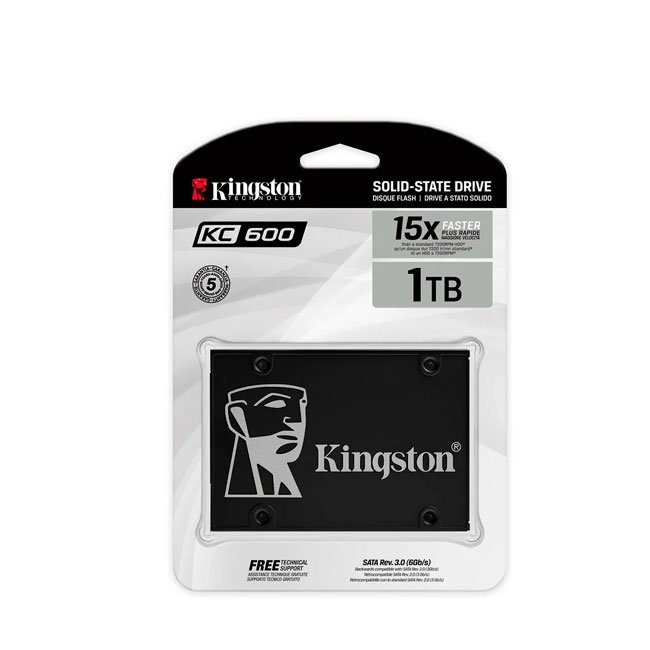 Unidad en estado solido Kingston KC600, 1024GB, SATA Rev 3.0 (6 Gb/s)