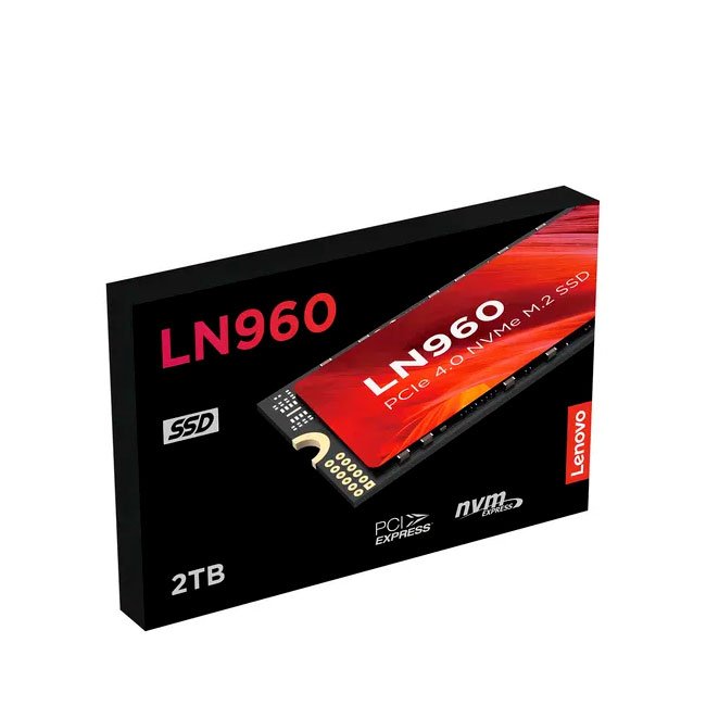 Disco SSD Lenovo LN960 2TB M.2 2280 PCIe Gen4 NVMe 2.0 - Lectura 7400MB/s, Escritura 6500MB/s