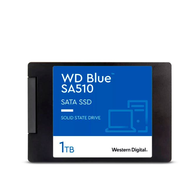 Unidad en estado solido Western Digital Blue SA510, 1TB, SATA 6Gb/s, 2.5", 7mm.