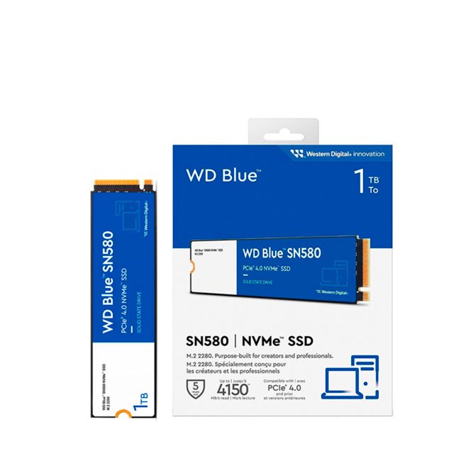 Disco SSD Western Digital Blue SN580 1TB NVMe M.2 2280 PCIe Gen 4.0 | Rendimiento y eficiencia