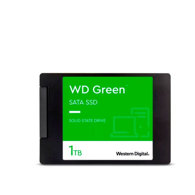 Unidad en estado solido Western Digital Green, WDS100T3G0A, 1TB, SATA 6Gb/s, 2.5", 7mm.