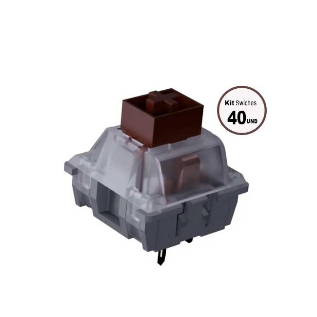 Switch VSG Kailh Box Brown – Mecánico Táctil, 3 Pines, 45 g de Activación, Ideal para Gaming y Escritura