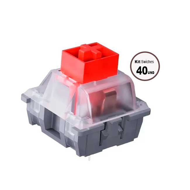 Switch VSG Kailh Box Red – Mecánico Lineal, 3 Pines, 45 g de Activación, Silencioso y Suave para Gaming
