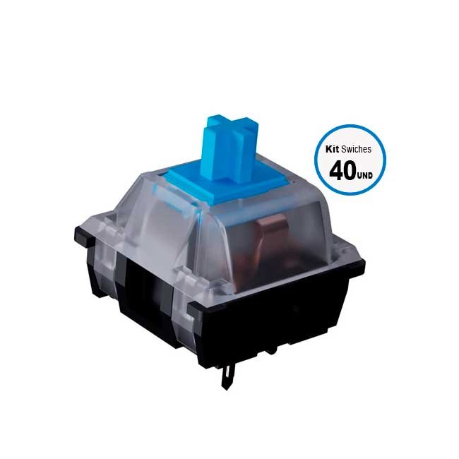 Switch VSG Kailh Regular Blue – Mecánico Clicky, 3 Pines, 50 g de Activación, Precisión y Sonido Nítido para Escritura