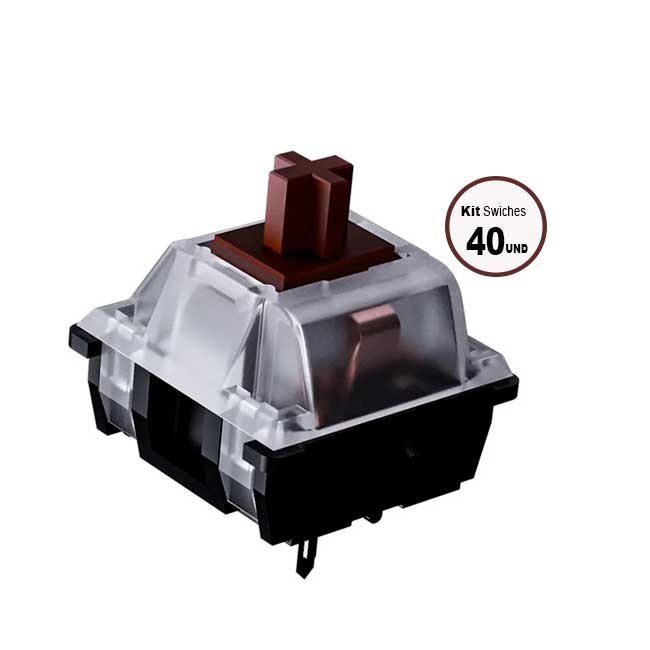 Switch VSG Kailh Regular Brown – Mecánico Táctil, 3 Pines, 45 g de Activación, Equilibrio entre Escritura y Gaming