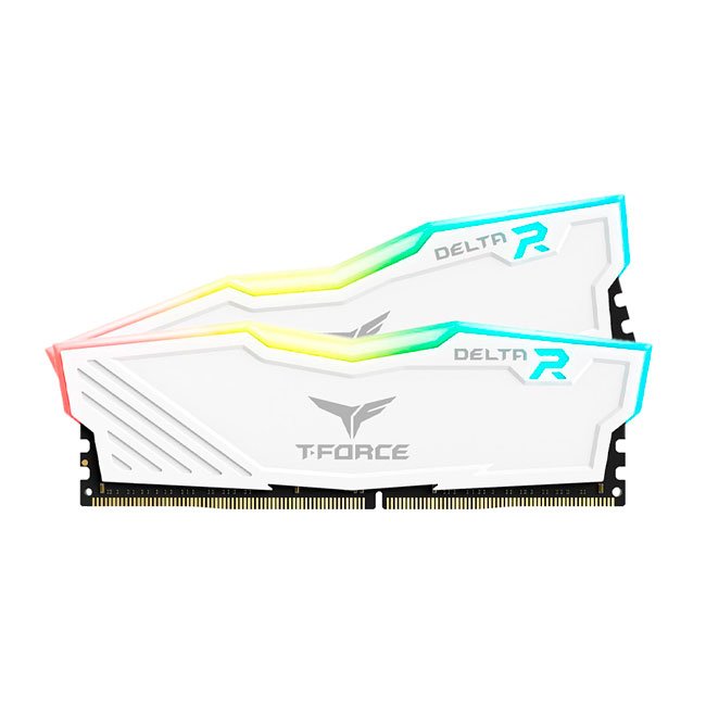 Memoria TEAMGROUP T-FORCE DELTA RGB 16GB (2 x 8GB) DDR4-3600MHz, CL18, 1.35V, RGB, Blanco