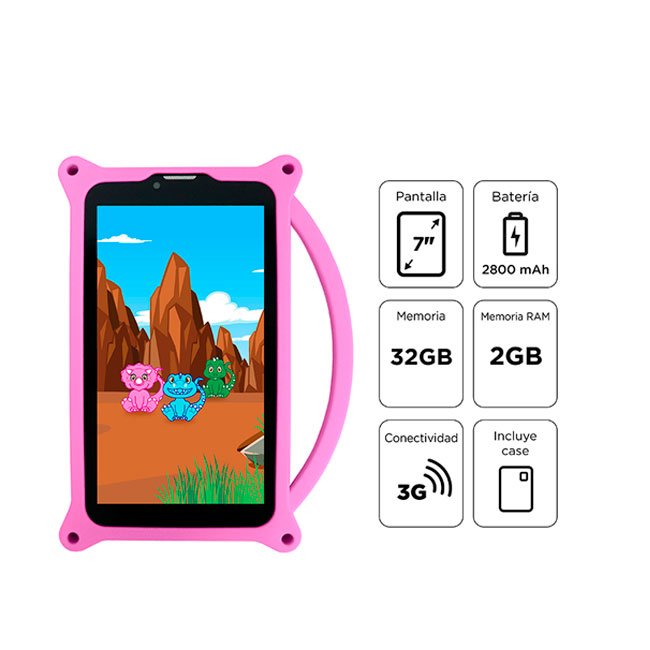 Tablet Advance Intro TR6955, 7" IPS 1024x600, Android 11 Go, 3G, Dual SIM, 32GB, RAM 2GB-dino pink