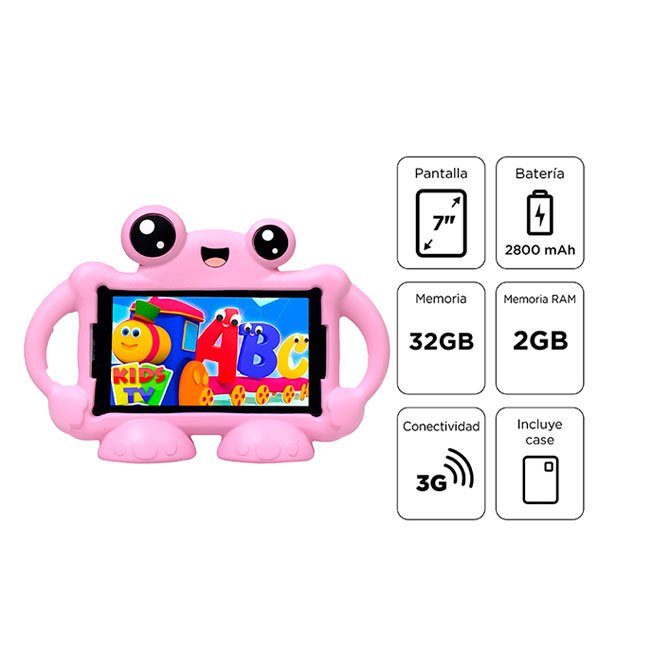 Tablet Advance Intro TR7996, 7" IPS 1024x600, Android 11 Go, 3G, Dual SIM, 32GB, RAM 2GB-MONSTER Rosa