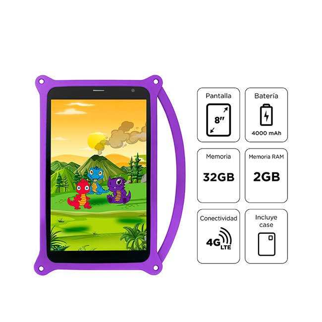 Tablet Advance Intro TR8050, 8" IPS 1280x800, Android 14 Go, 4G, Dual SIM, 32GB, RAM 2GB-Purpura