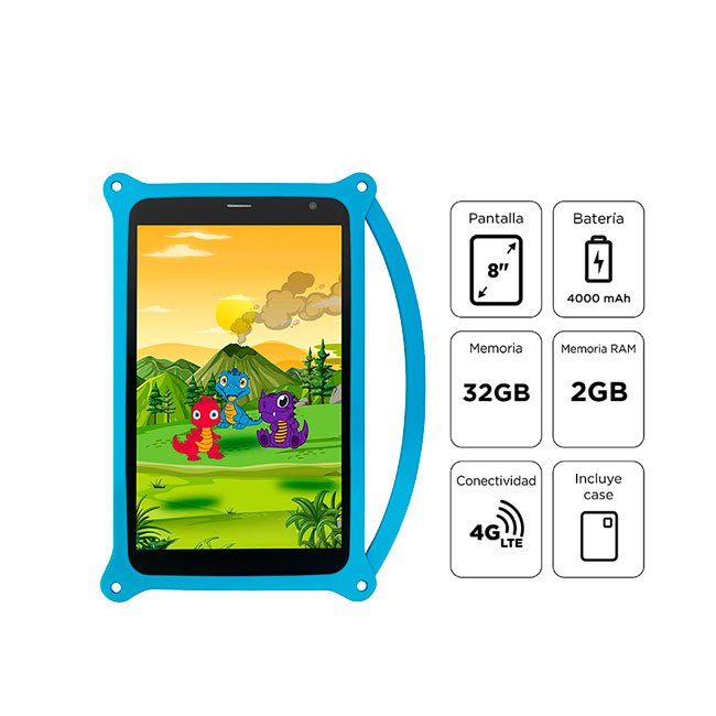 Tablet Advance Intro TR8050, 8" IPS 1280x800, Android 14 Go, 4G, Dual SIM, 32GB, RAM 2GB-Azul