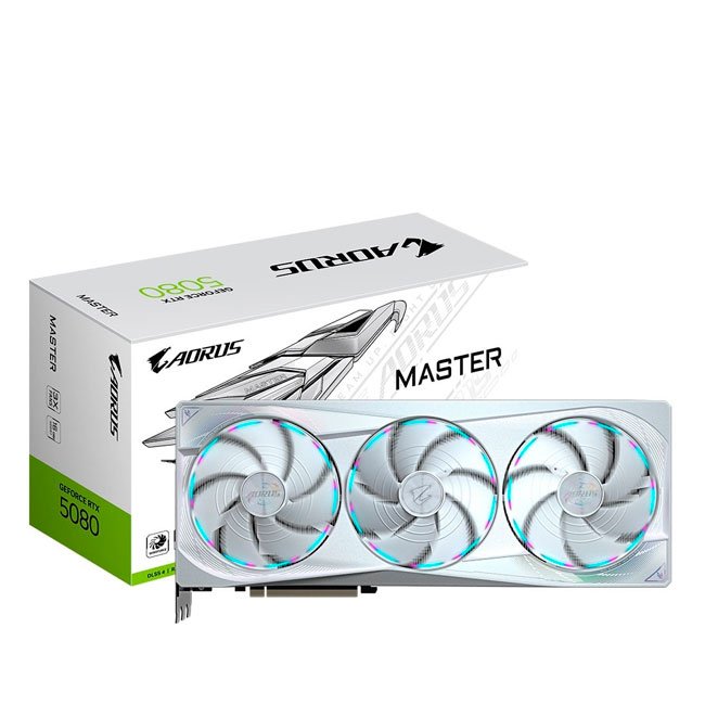 Tarjeta de Video GIGABYTE AORUS GeForce RTX 5080 MASTER ICE 16G 16GB GDDR7 PCIe 5.0