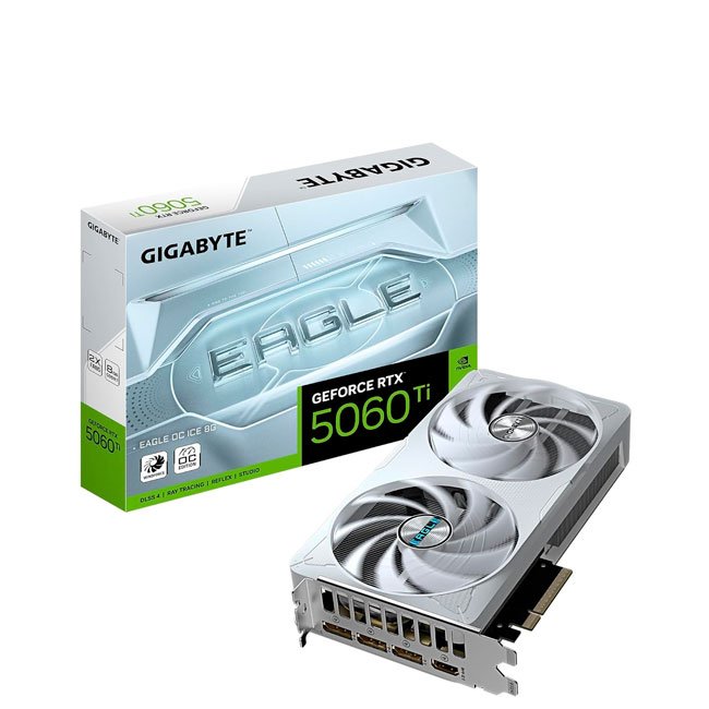 Tarjeta de Video GIGABYTE GeForce RTX 5060 Ti EAGLE OC ICE 8G 8GB GDDR7 PCIe 5.0