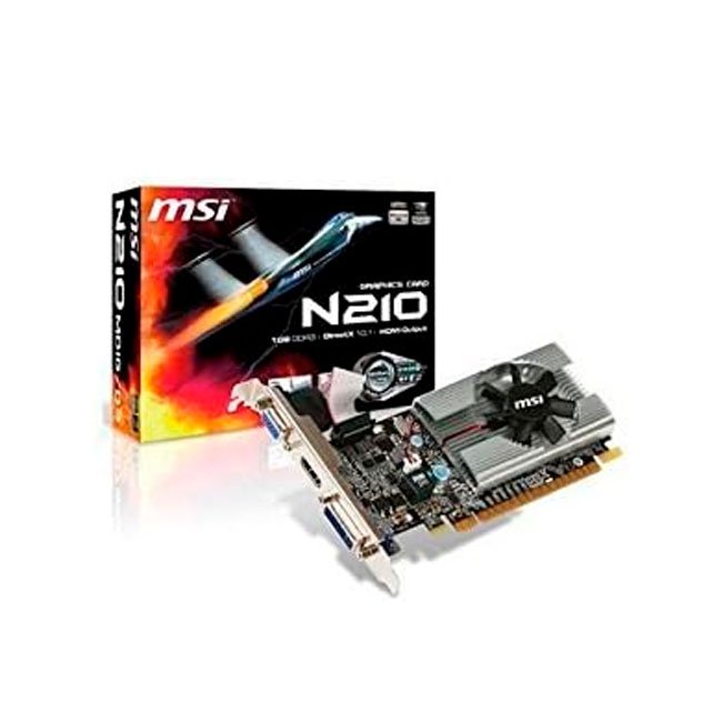 Tarjeta de Video MSI NVIDIA GeForce 210 1GB DDR3 64-bit HDMI DVI VGA PCI Express x16