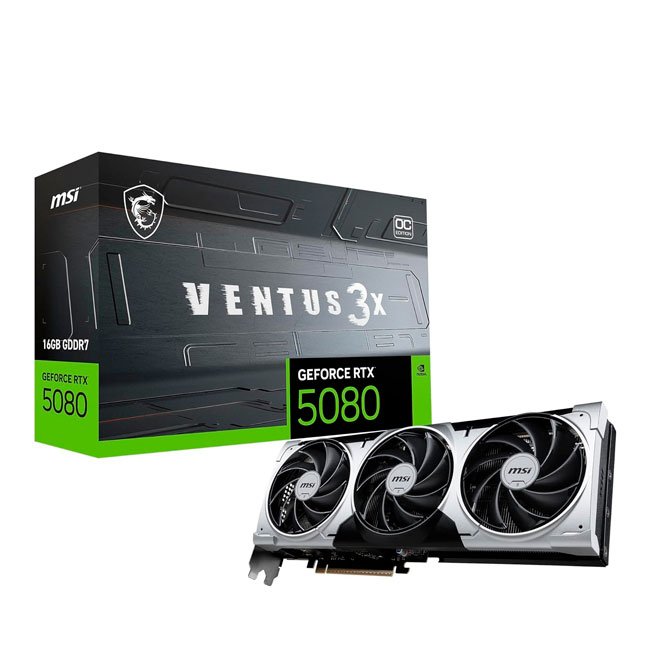 Tarjeta Gráfica MSI GeForce RTX 5080 16GB GDDR7 VENTUS 3X OC PLUS PCIe 5.0