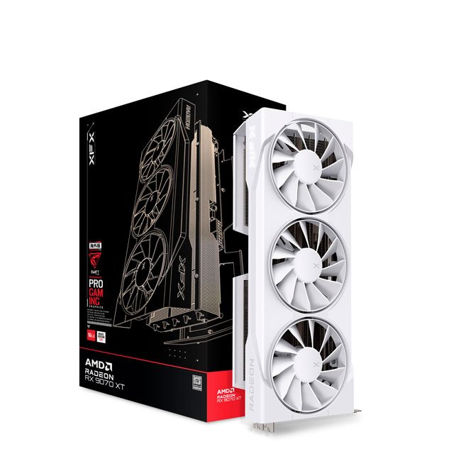 Tarjeta de Video XFX Swift AMD Radeon RX 9070XT White 16GB GDDR6 PCIe 5.0 Triple Fan Gaming