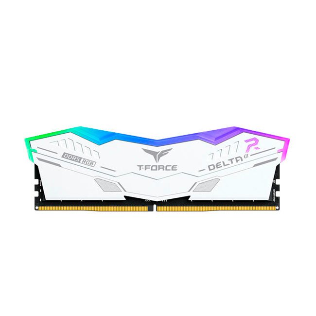 Memoria TEAMGROUP T-FORCE DELTAα RGB DDR5, 16GB DDR5-6000MHz, CL38, 1.25V, Blanco.