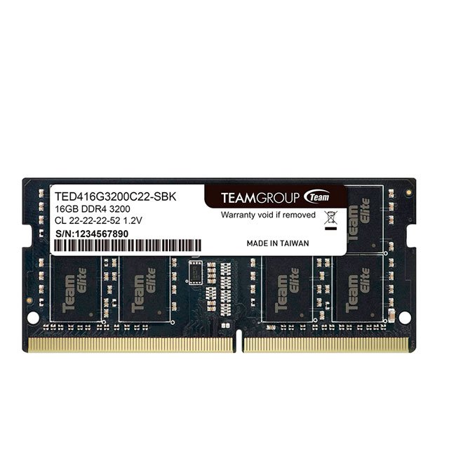 Memoria SO-DIMM TeamGroup Elite, 16GB DDR4-3200MHz (PC4-25600) 1.2V, CL22