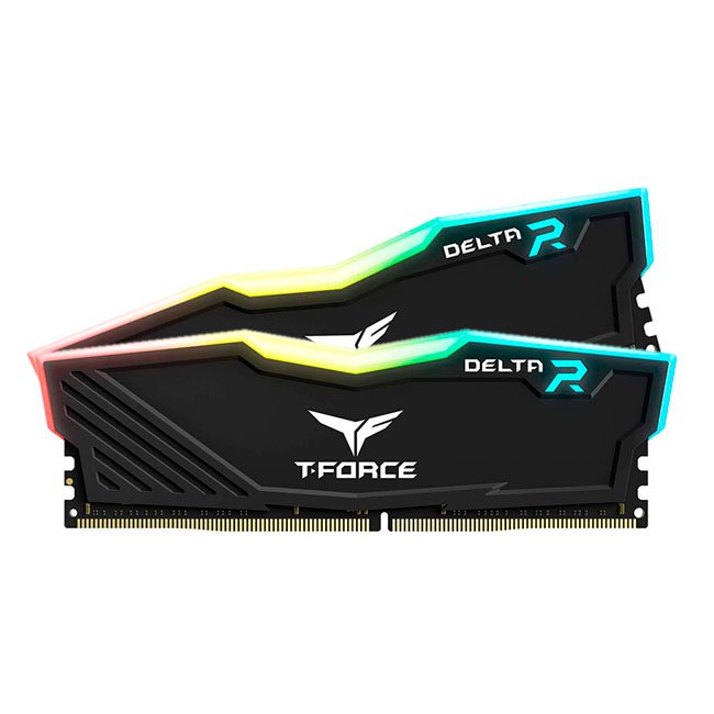 Memoria TEAMGROUP T-FORCE DELTA RGB 16GB (2 x 8GB) DDR4-3600MHz, CL18, 1.35V, RGB, Negro