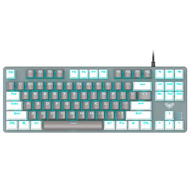 Teclado Mecánico Aula F3287 Gray/White RGB con Switch Blue para Gaming