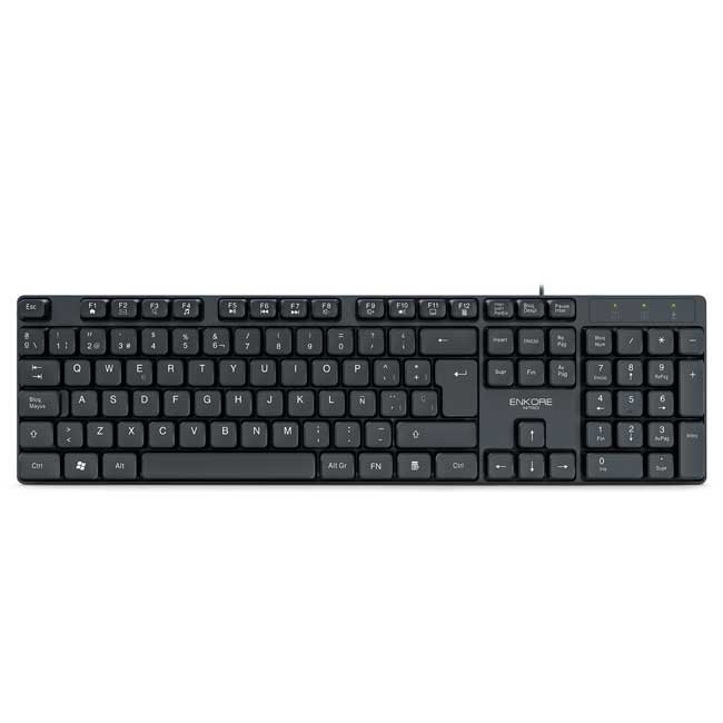 Teclado ENKORE Nitro ENK302 Multimedia USB con Teclas Elevadas y Funciones FN