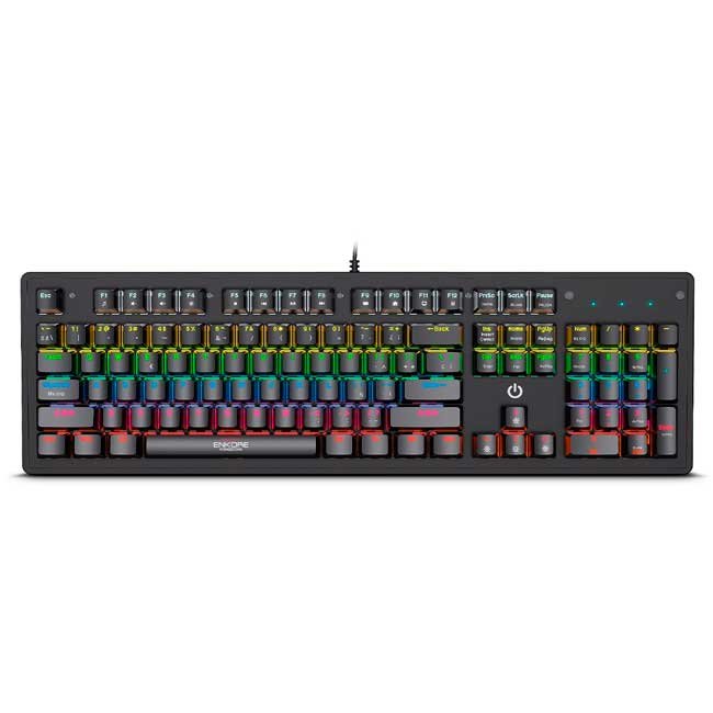 Teclado Gamer Mecánico ENKORE KINGDOM ENK1001 Rainbow USB 104 Teclas Español Resistente al Agua