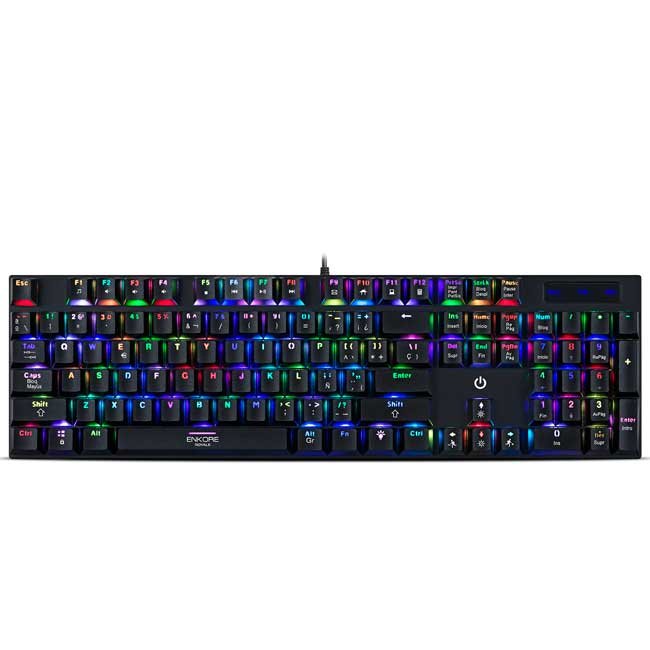 Teclado Gamer Mecánico ENKORE ROYALE ENK1003 RGB 104 Teclas Anti-Ghosting USB