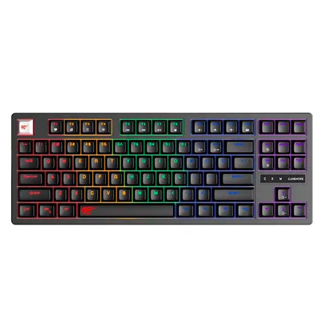 Teclado Mecánico Gamer Havit KB892L Black RGB 87 Teclas USB