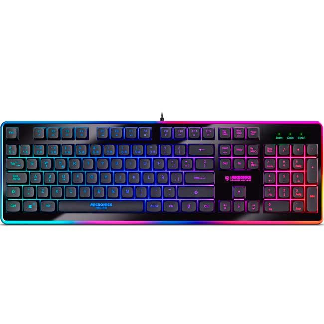 Teclado Gamer Micronics Fisher MIC K801R USB Rainbow Anti-Ghosting Español