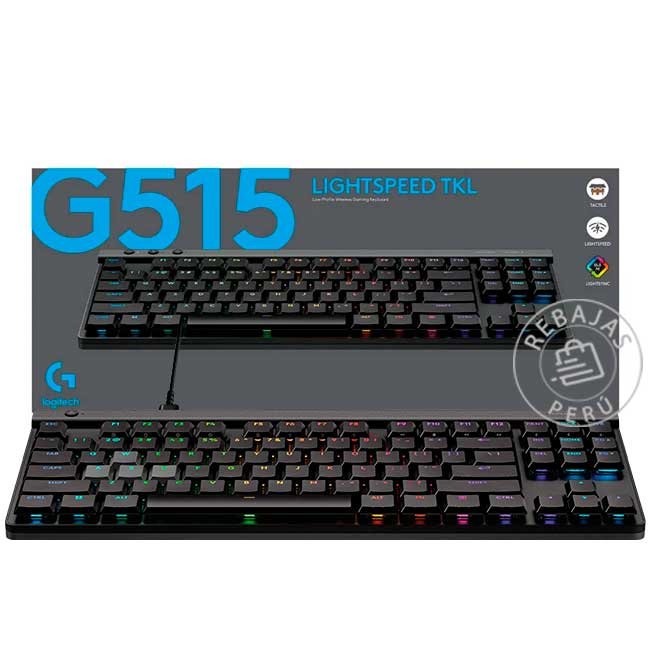 Teclado Gaming Logitech G515 TKL Lightspeed Bluetooth LightSync RGB Negro