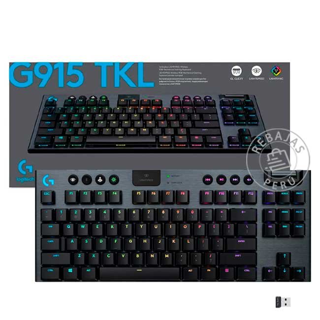 Teclado Gaming Logitech G915 X TKL Lightspeed Bluetooth LightSync RGB KeyControl Negro