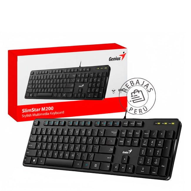Teclado Genius Slimstar M200 USB Multimedia Teclas Chocolate
