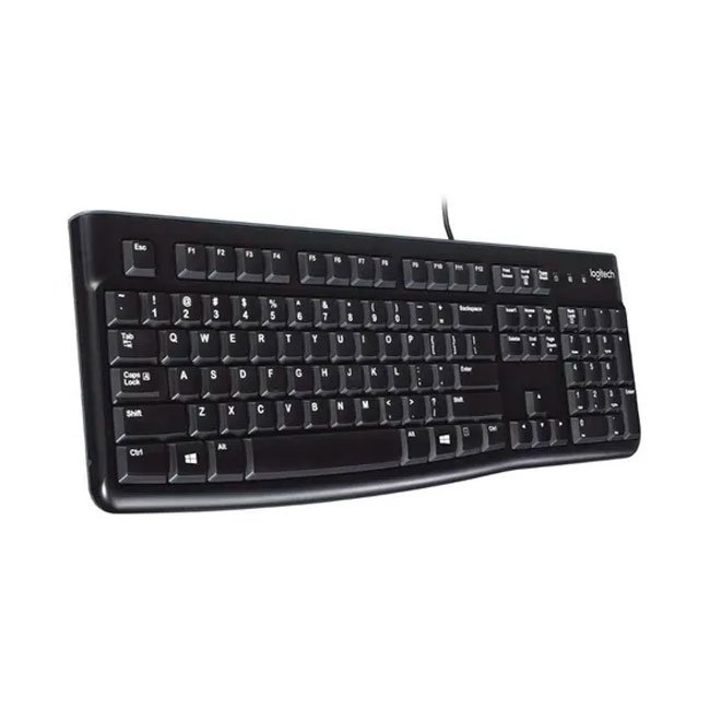 Logitech K120 USB Teclado con Cable Español – Resistente y Compatible con Windows