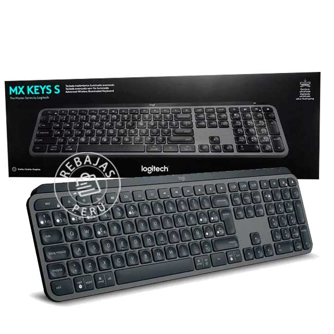 Teclado Logitech MX Keys S Inalámbrico Bluetooth Iluminado Negro SP