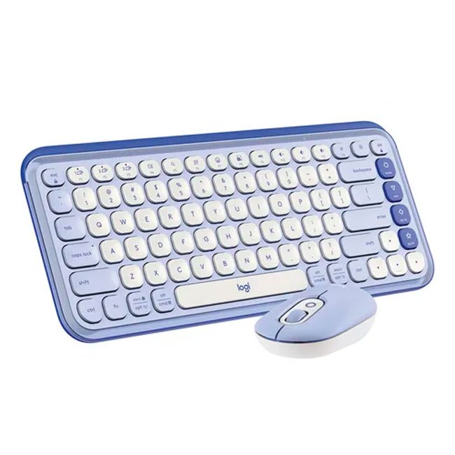 Teclado y Mouse Logitech POP Bluetooth Inalámbricos lila Compatible con Windows Copilot y Multidispositivo