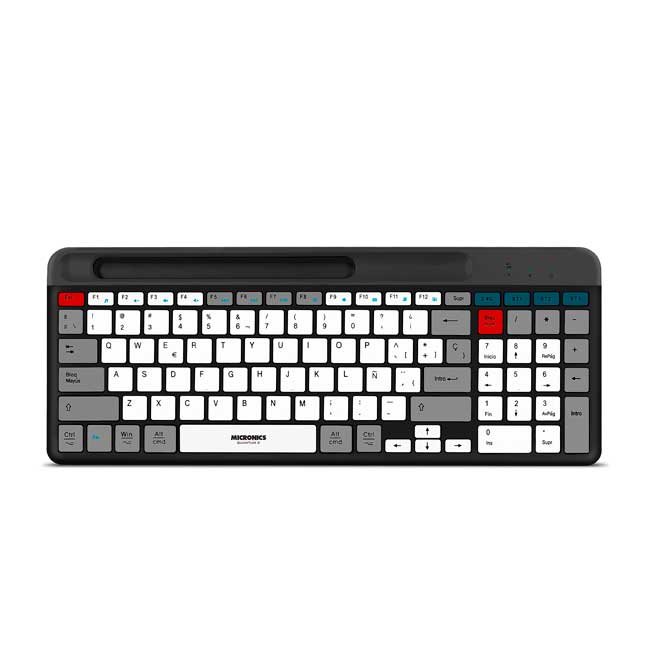 Teclado Micronics Quantum+ MIC K600+ Inalámbrico Bluetooth USB Multimedia Chocolate Español