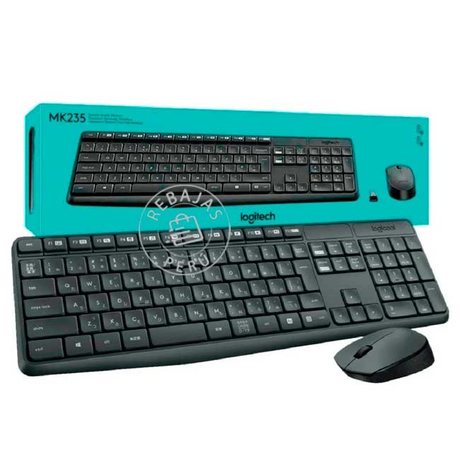 Teclado y Mouse Logitech MK235 Inalámbrico USB Negro