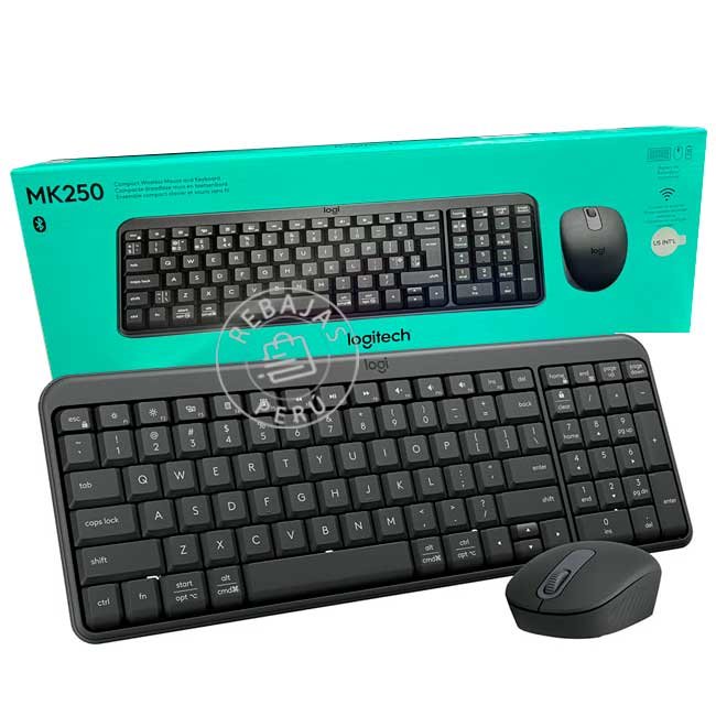 Teclado y Mouse Logitech MK250 Bluetooth Negro Compacto