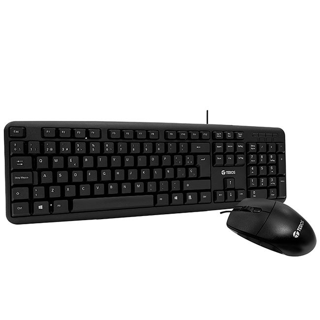 Kit Teclado y Mouse TEROS TE-4062N USB Español Negro – Diseño Elegante y Ergonómico